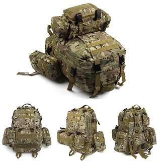 CAMOUFLAGE 50L MODERN MILITARY TACTICAL ARMY RUCKSACKS MOLLE BACKPACK CAMPING HIKING BAG
